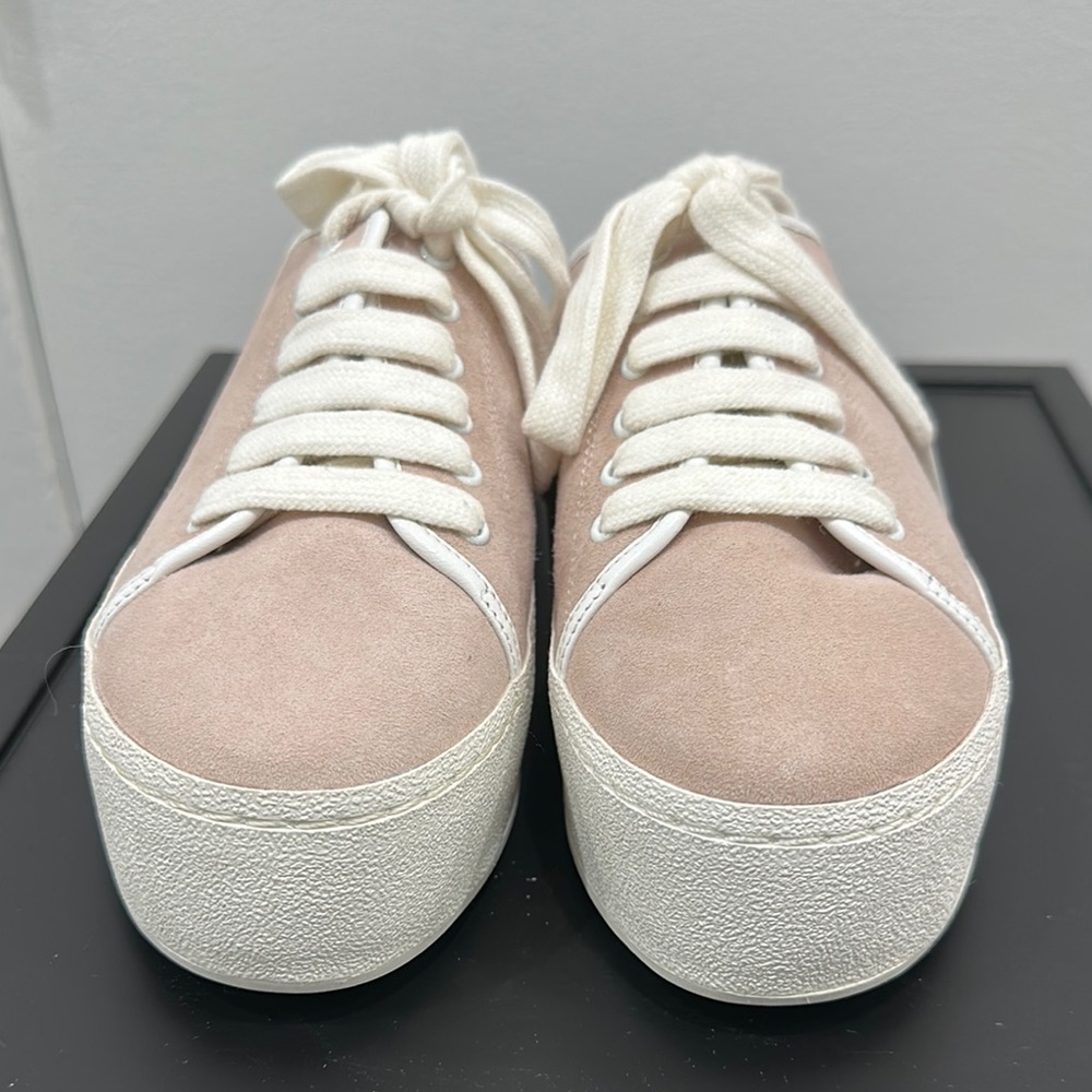 Opening Ceremony Pink and White Suede Platform Sneakers